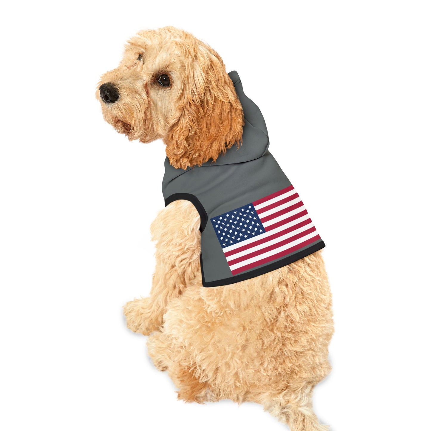 Princess Grace Patriotic Pet Hoodie Cozy American Flag Design for Stylish Dogs