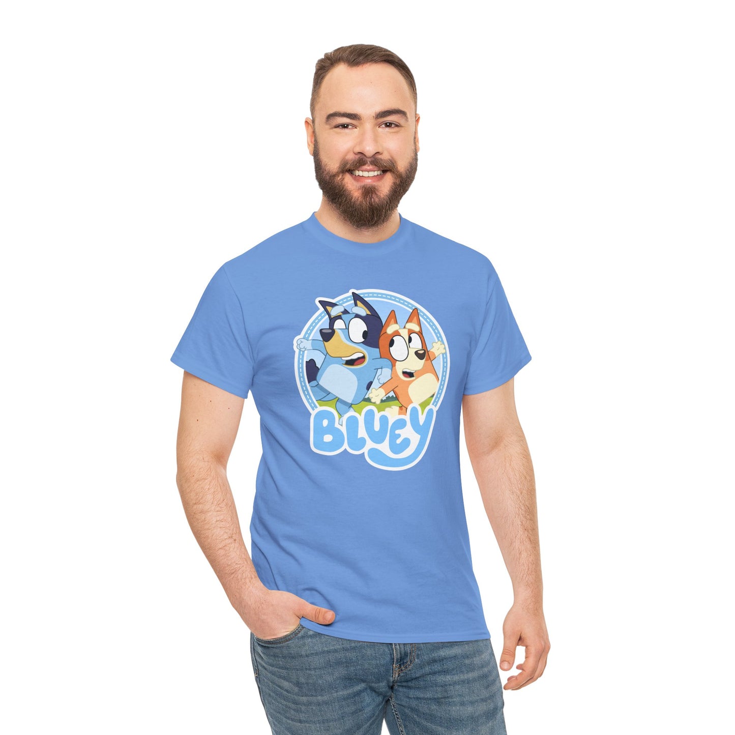 Princess Grace Bluey Fun Unisex Heavy Cotton Tee Perfect Gift for Kids and Cartoon Lovers