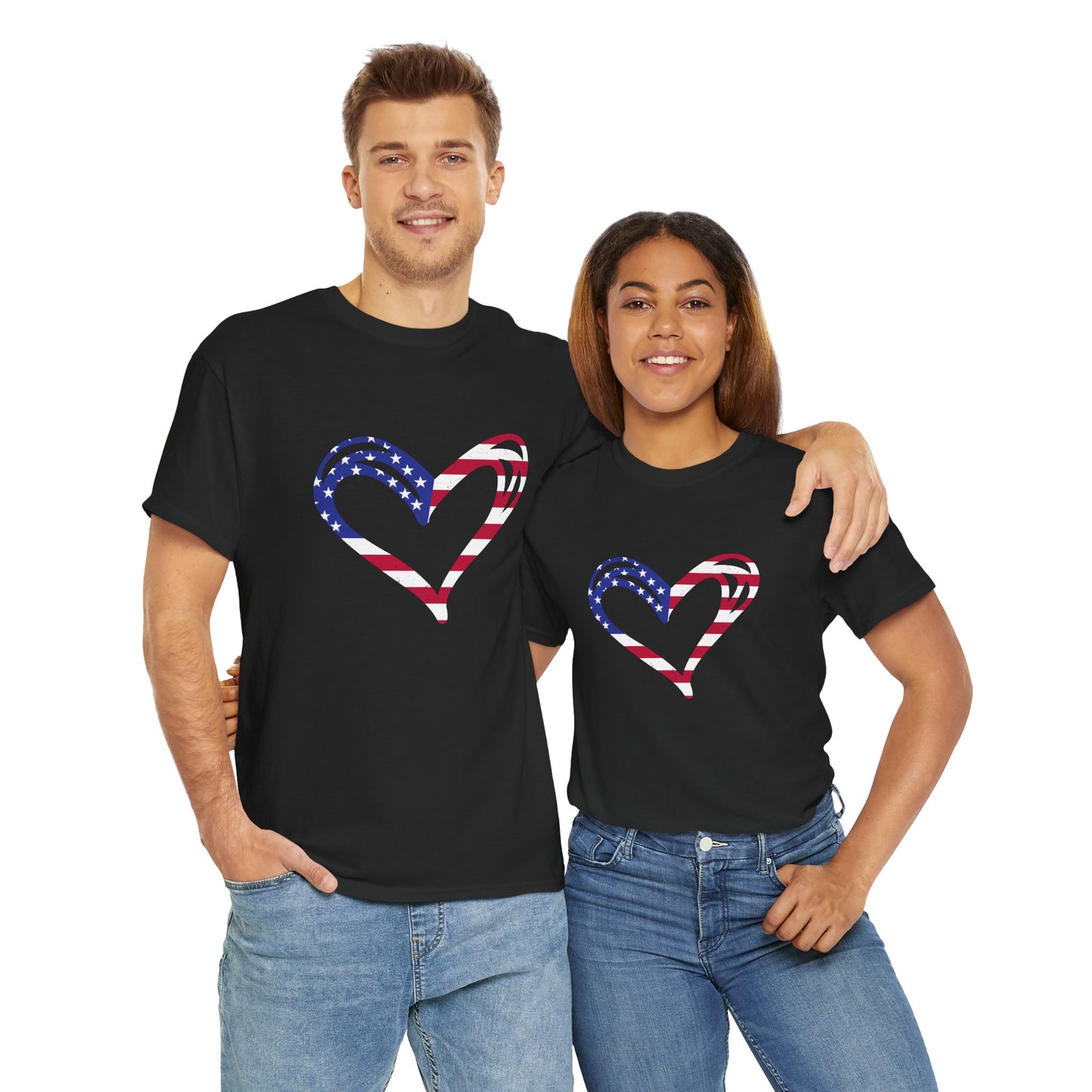 Princess Grace Patriotic Heart Unisex Heavy Cotton Tee