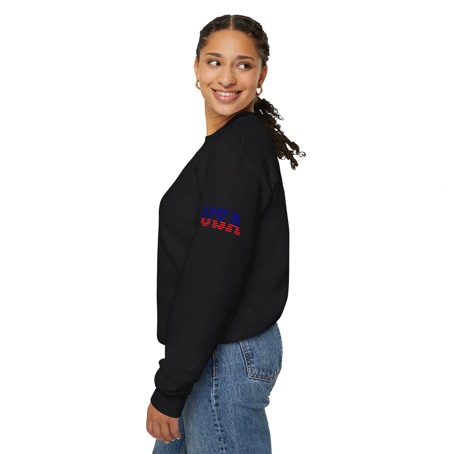 Princess Grace Patriotic USA Unisex Crewneck Sweatshirt Perfect for Independence Day Casual Wear
