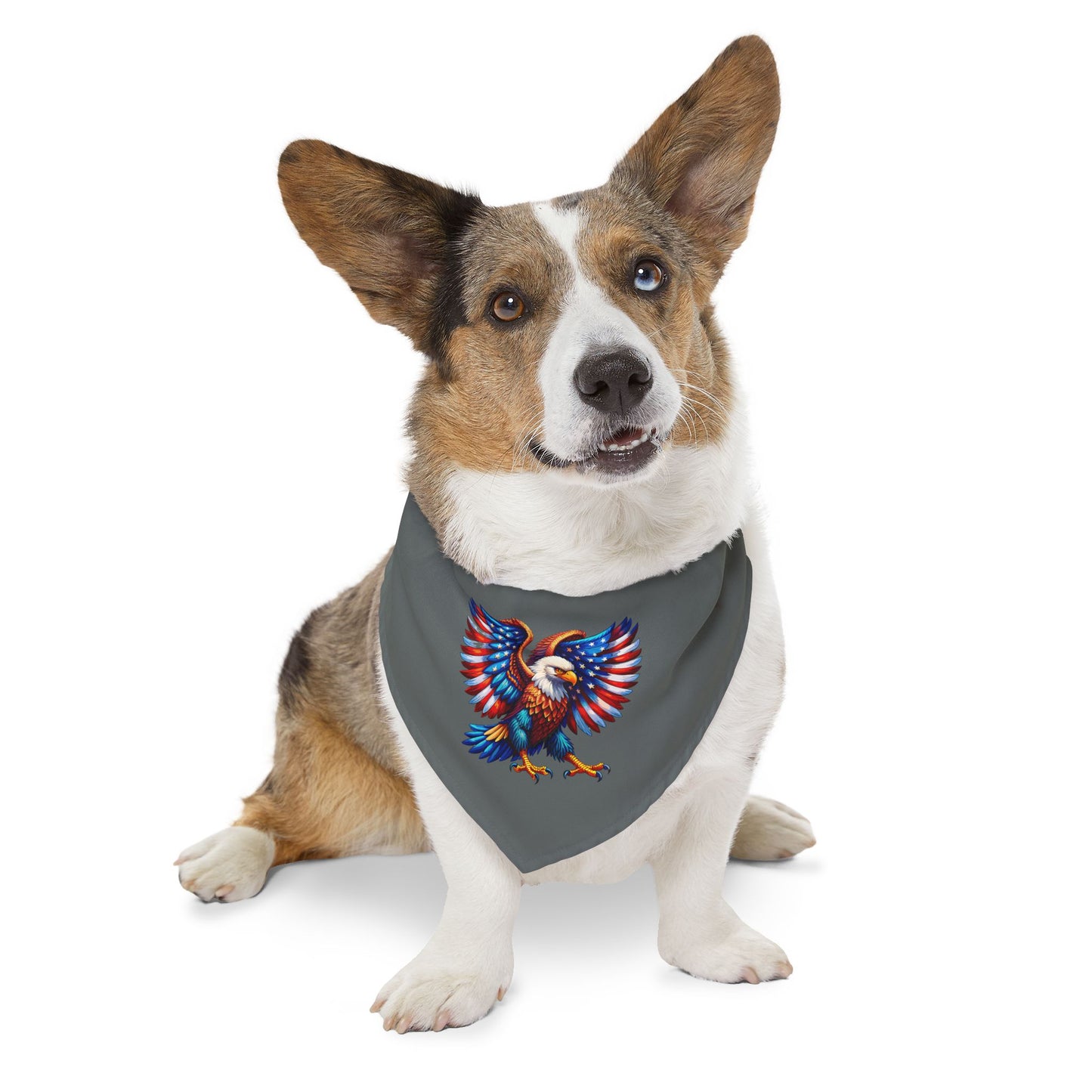Princess Grace Patriotic Eagle Pet Bandana Collar Perfect for Celebrations & Daily Adventures