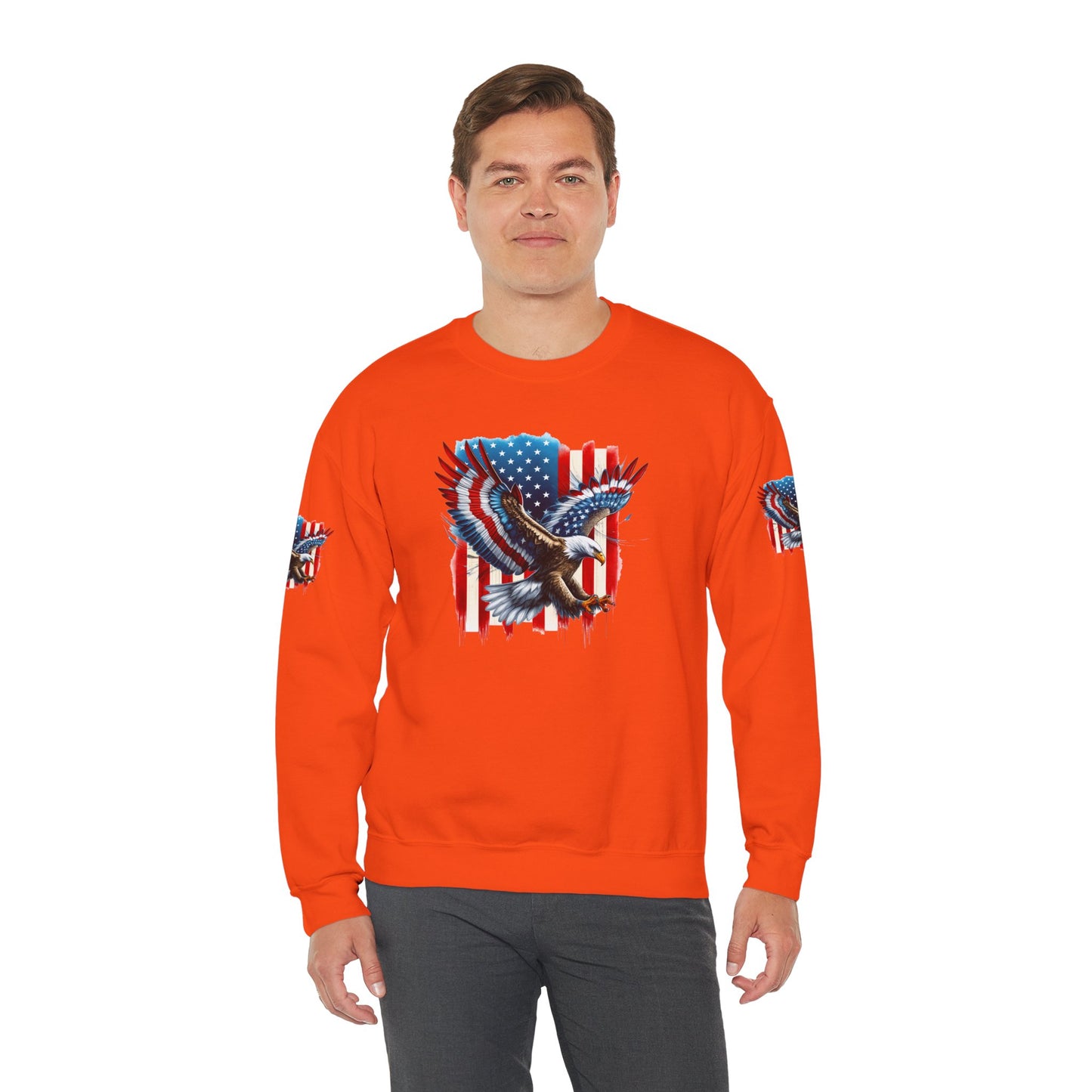 Princess Grace Patriotic Eagle Crewneck Sweatshirt Unisex Heavy Blend