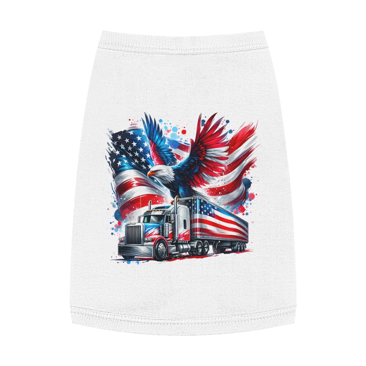 Princess Grace Patriotic Pet Tank Top with Eagle and Truck Design