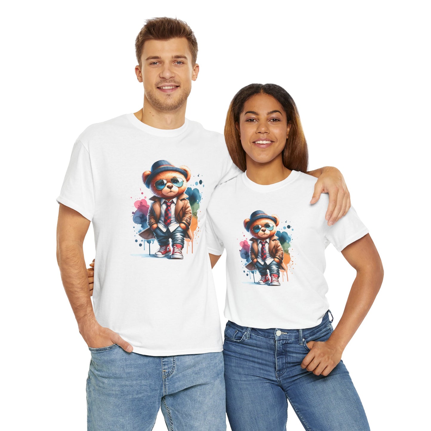 Princess Grace Stylish Bear Illustration Unisex Heavy Cotton Tee Trendy and Fun T-Shirt