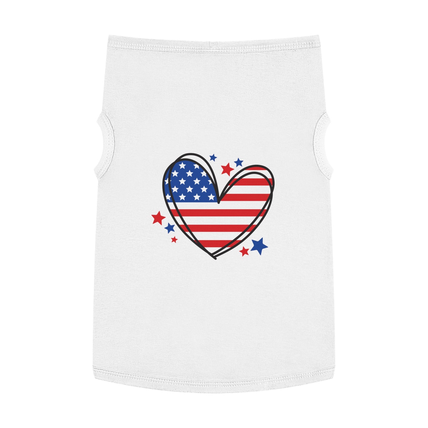 Princess Grace Patriotic Heart Pet Tank Top for Independence Day Celebrations