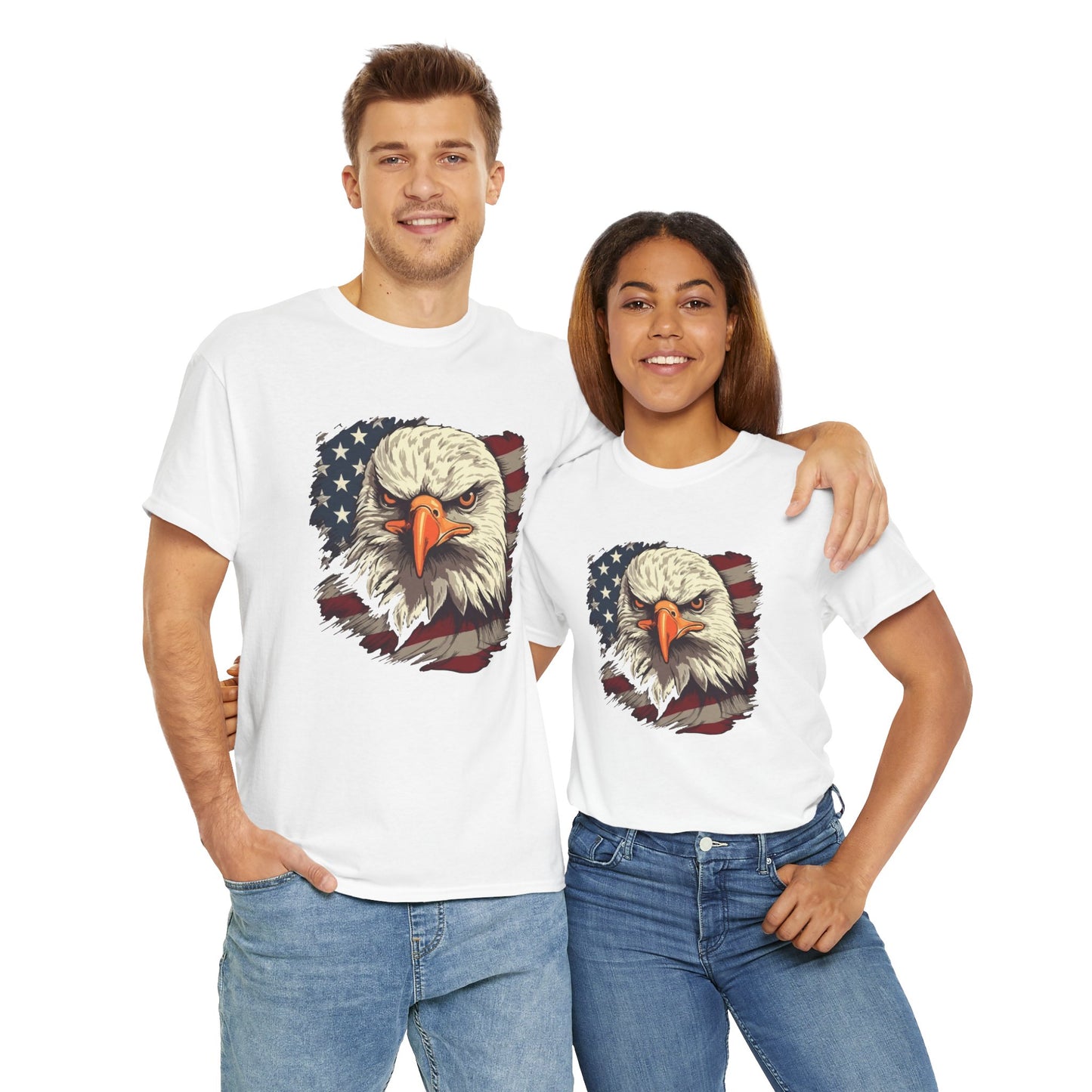 Princess Grace Patriotic Eagle Graphic Tee Unisex Heavy Cotton T-Shirt