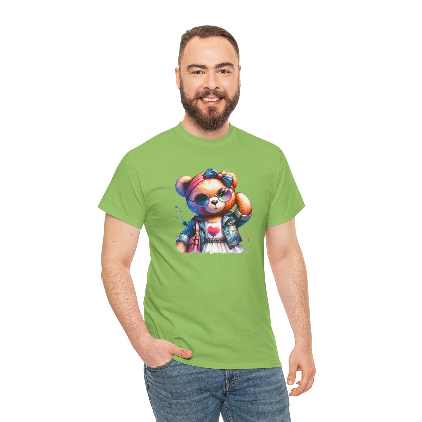 Princess Grace Cute Teddy Bear Unisex Heavy Cotton Tee Playful Graphic T-Shirt for All Ages