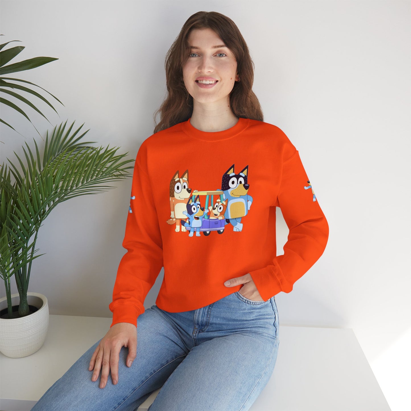 Princess Grace Bluey Cozy Cartoon Crewneck Sweatshirt for Kids and Families Perfect for Playtime and Pajama Days