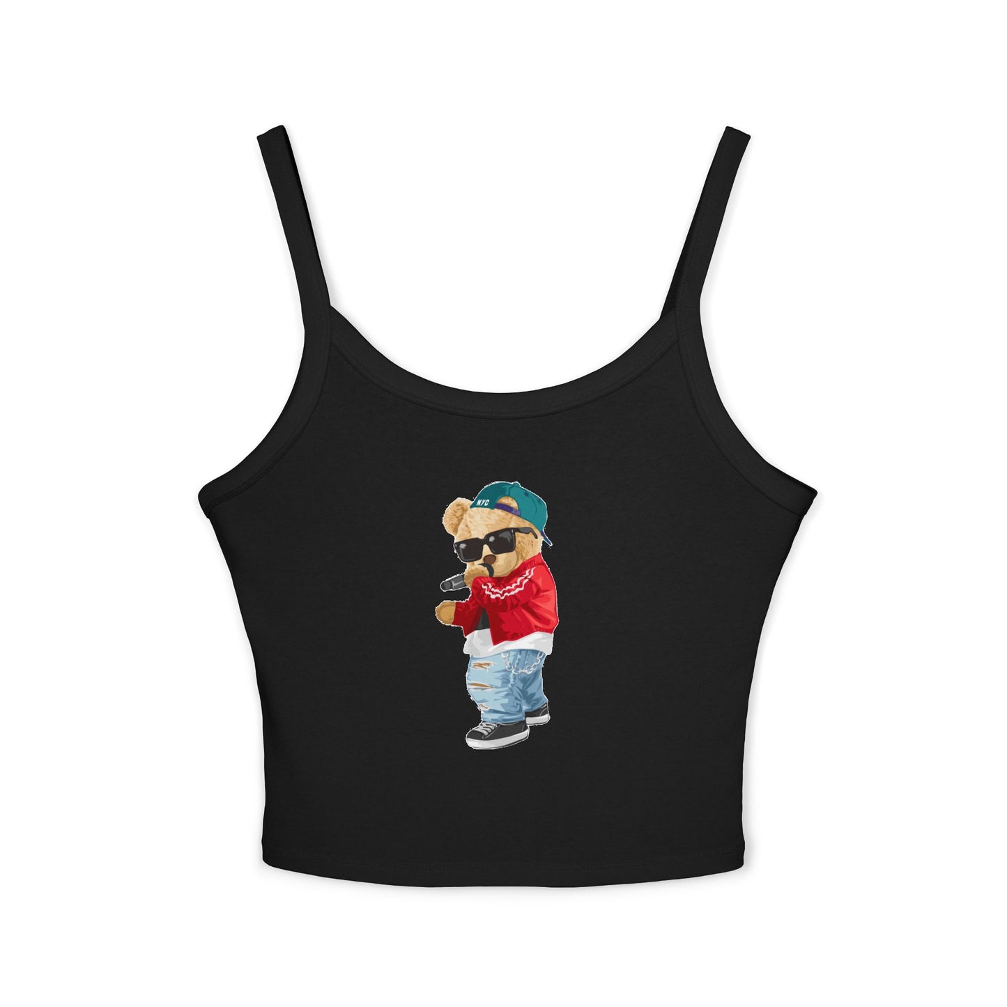 Princess Grace Cute Graphic Women's Spaghetti Strap Tank Top Trendy Bear Design