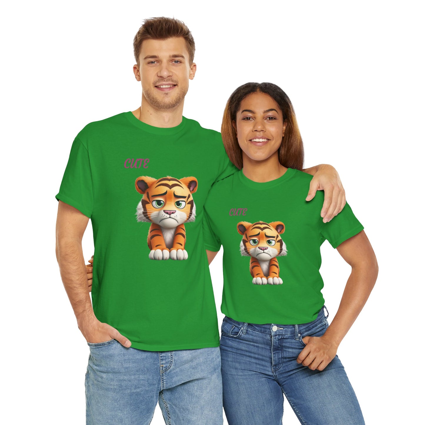 Princess Grace Cute Cartoon Tiger Unisex Heavy Cotton Tee