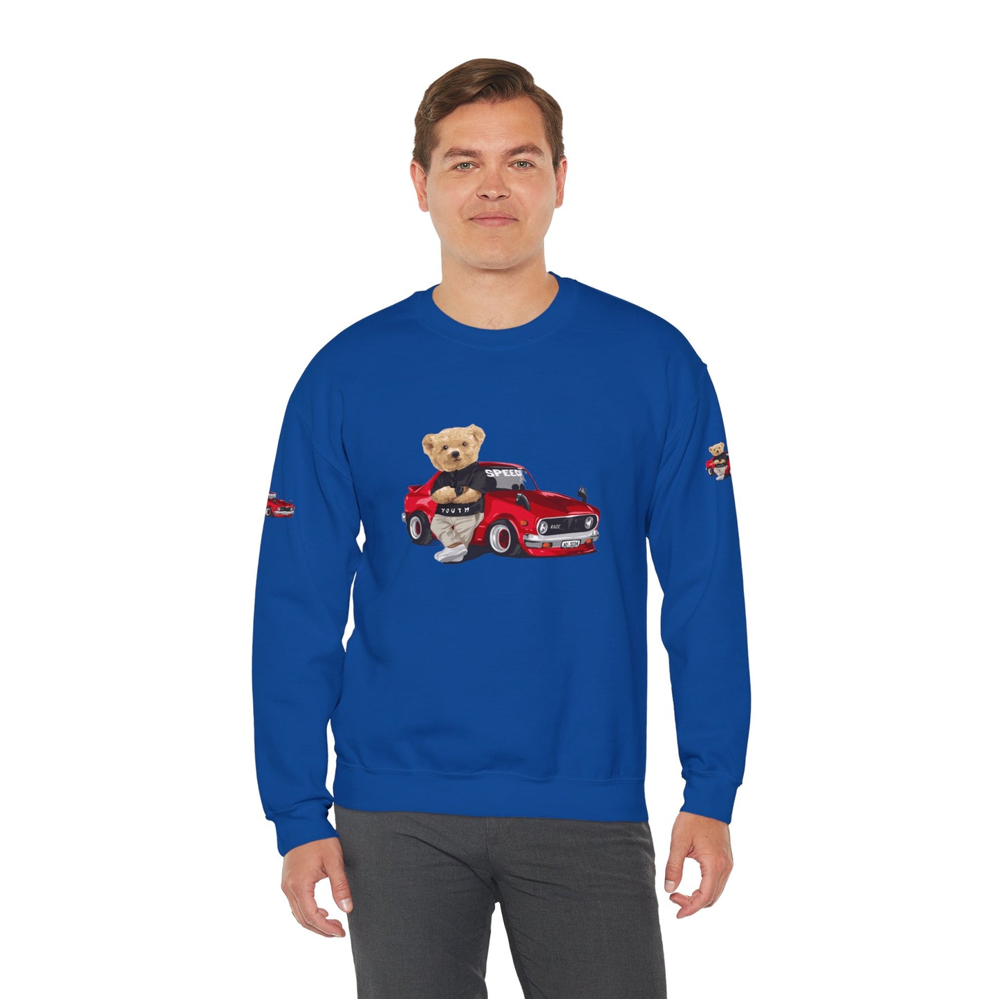 Princess Grace Cute Bear Vintage Car Sweatshirt Unisex Heavy Blend Crewneck