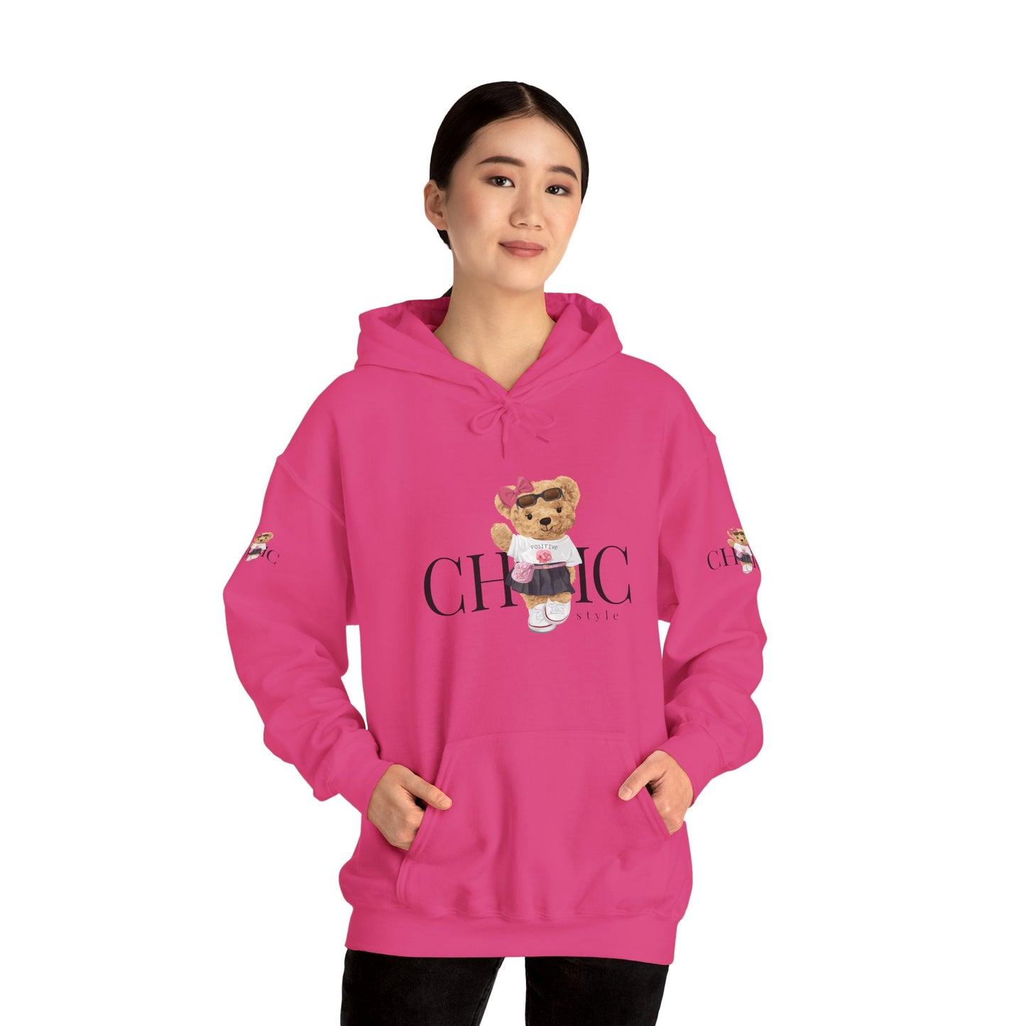 Princess Grace Chic Style Bear Unisex Hooded Sweatshirt Cute and Cozy Fashion