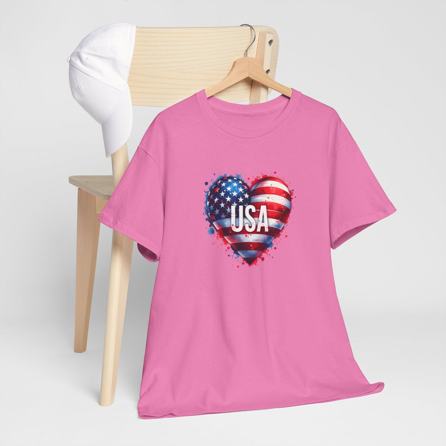 Princess Grace Patriotic Heart Unisex Cotton Tee USA Freedom Shirt
