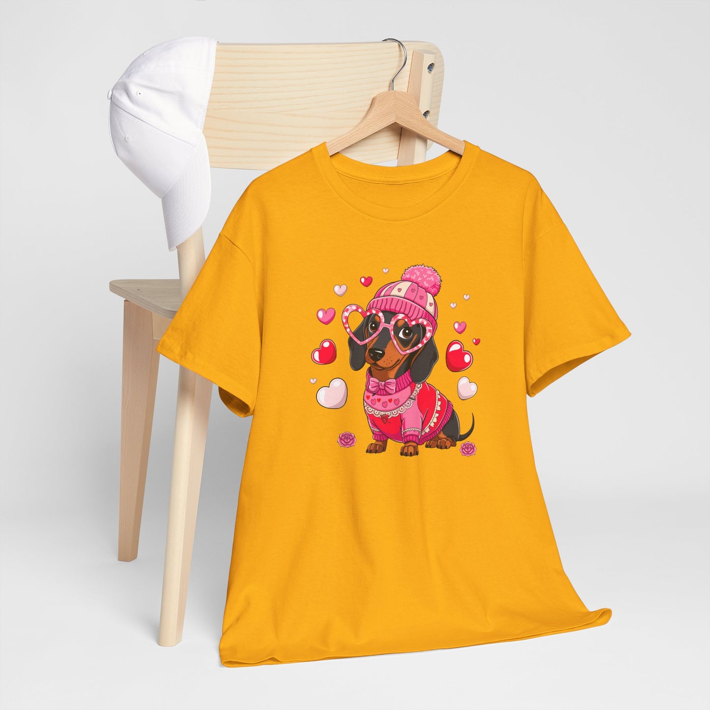 Princess Grace Cute Dachshund Love Graphic Tee Unisex Heavy Cotton Tee