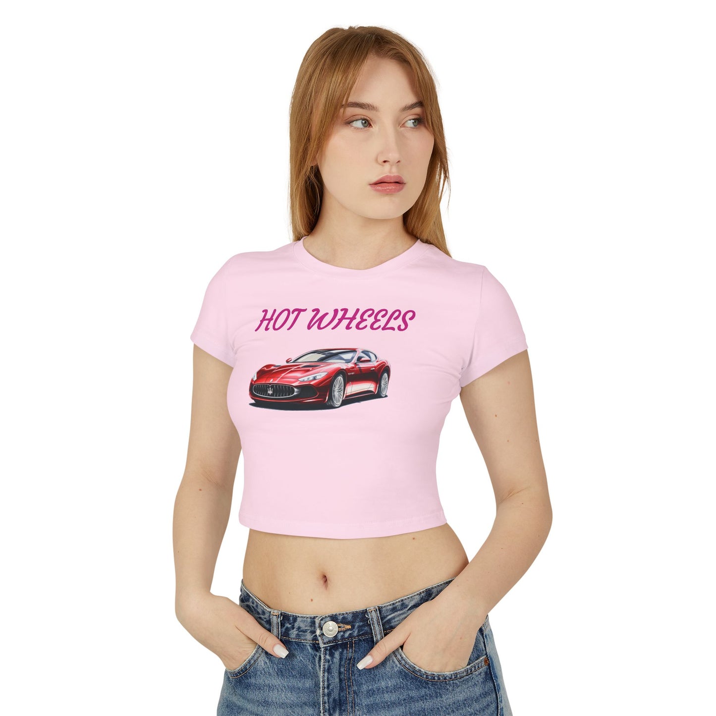 Princess Grace Hot Wheels Women's Baby Tee Sporty Graphic T-Shirt for Car Enthusiasts