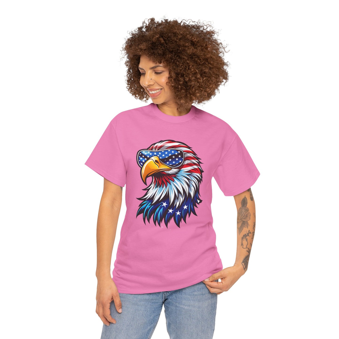 Princess Grace Patriotic Eagle Unisex Heavy Cotton Tee 4th of July Spirit