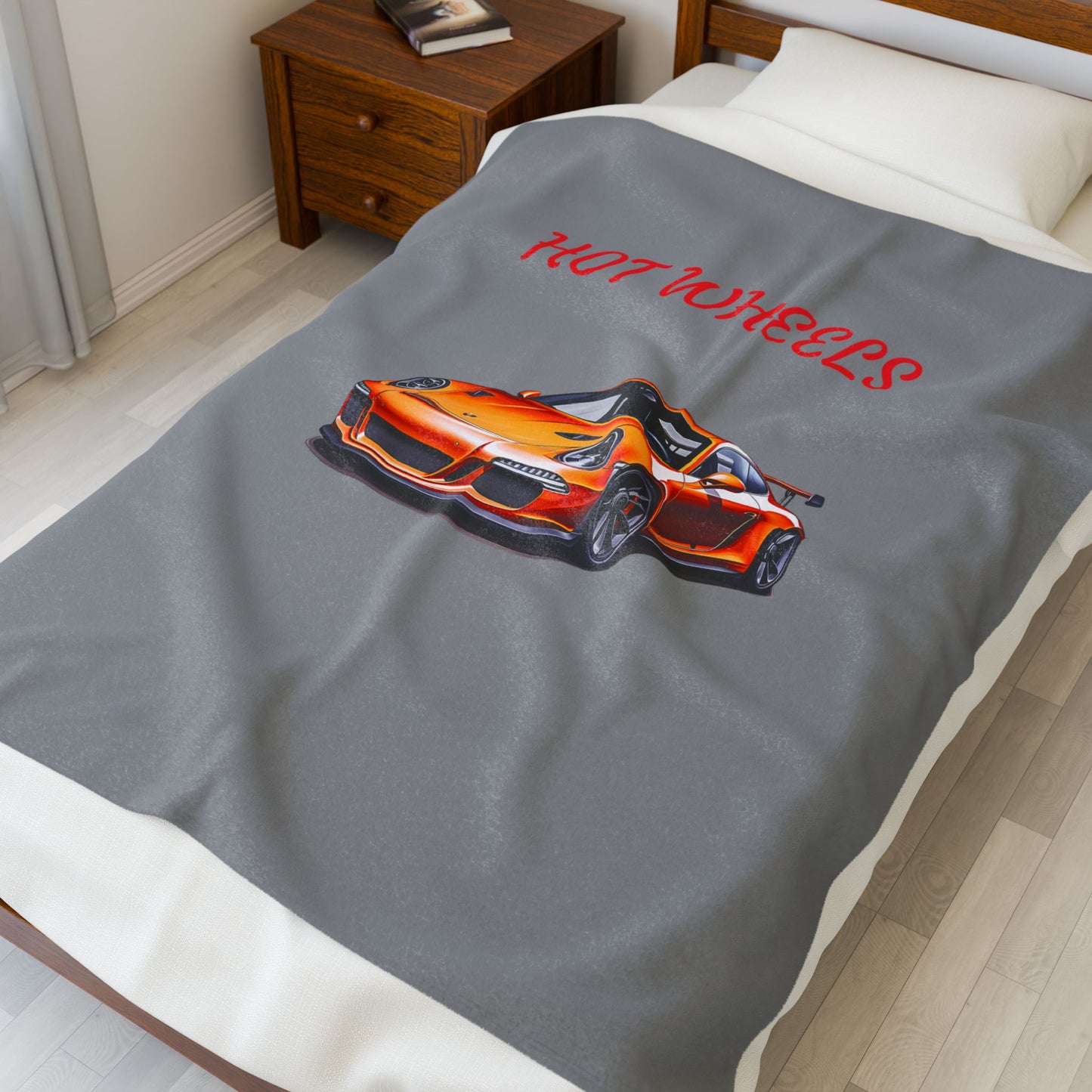 Princess Grace Hot Wheels Velveteen Plush Blanket Cozy Car Blanket for Automotive Enthusiasts
