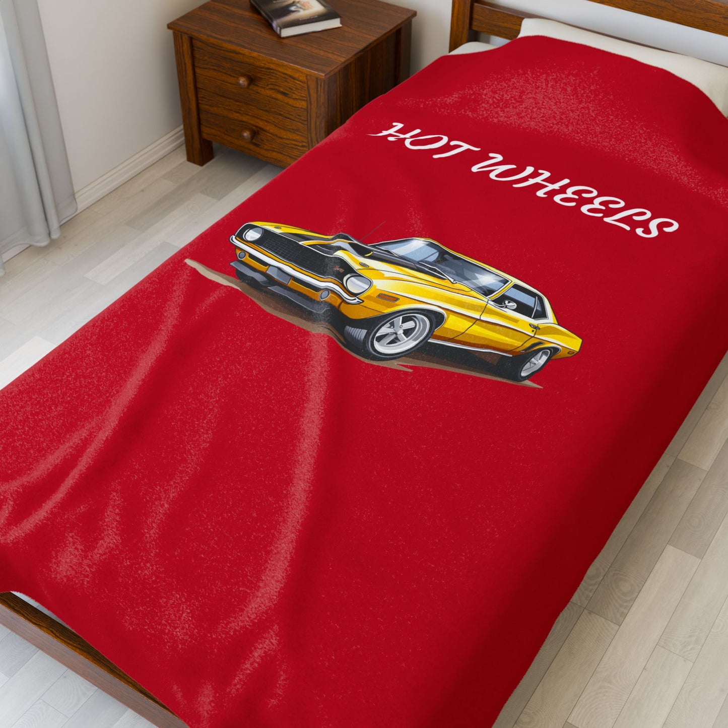 Princess Grace Hot Wheels Velveteen Plush Blanket Cozy Red Car Design for Enthusiasts
