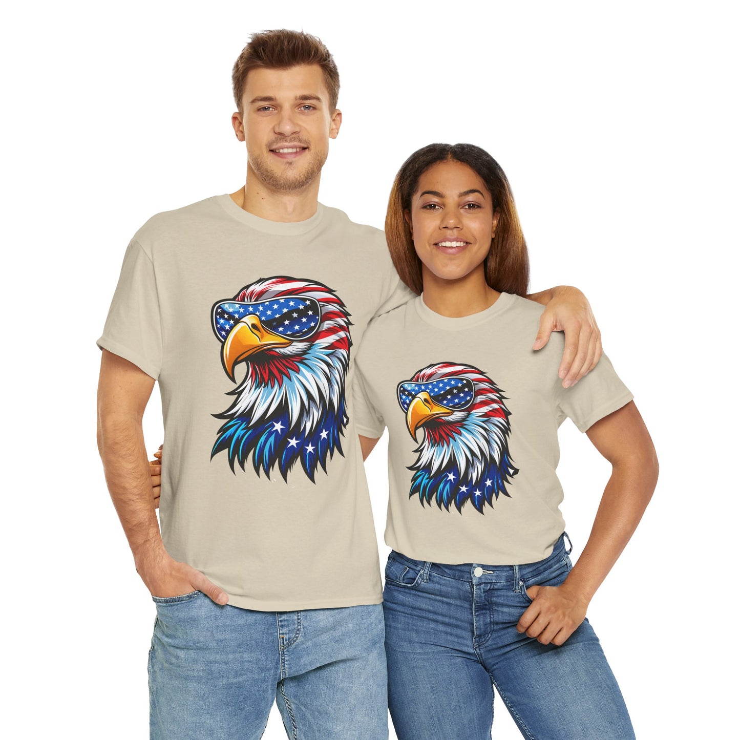 Princess Grace Patriotic Eagle Unisex Heavy Cotton Tee 4th of July Spirit