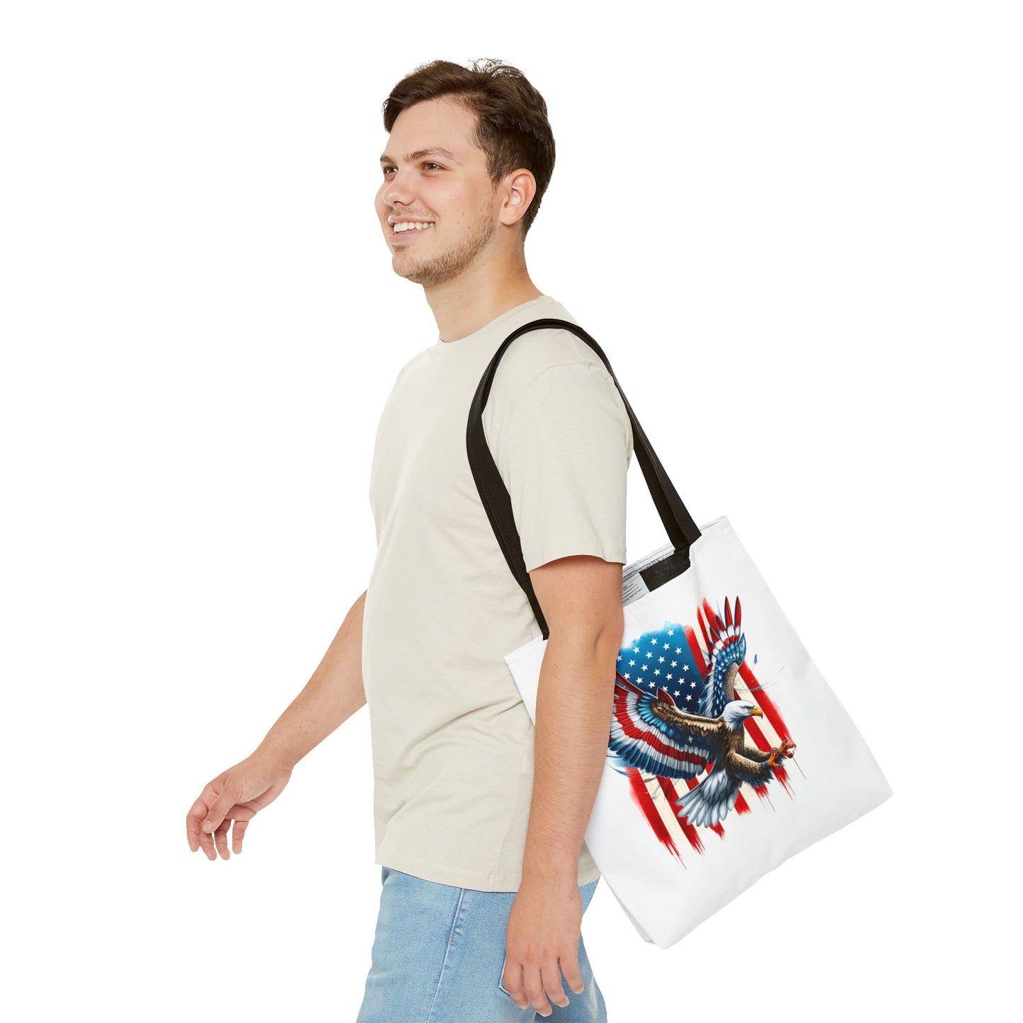 Princess Grace Patriotic Eagle Tote Bag USA Flag Design for Independence Day & Everyday Use