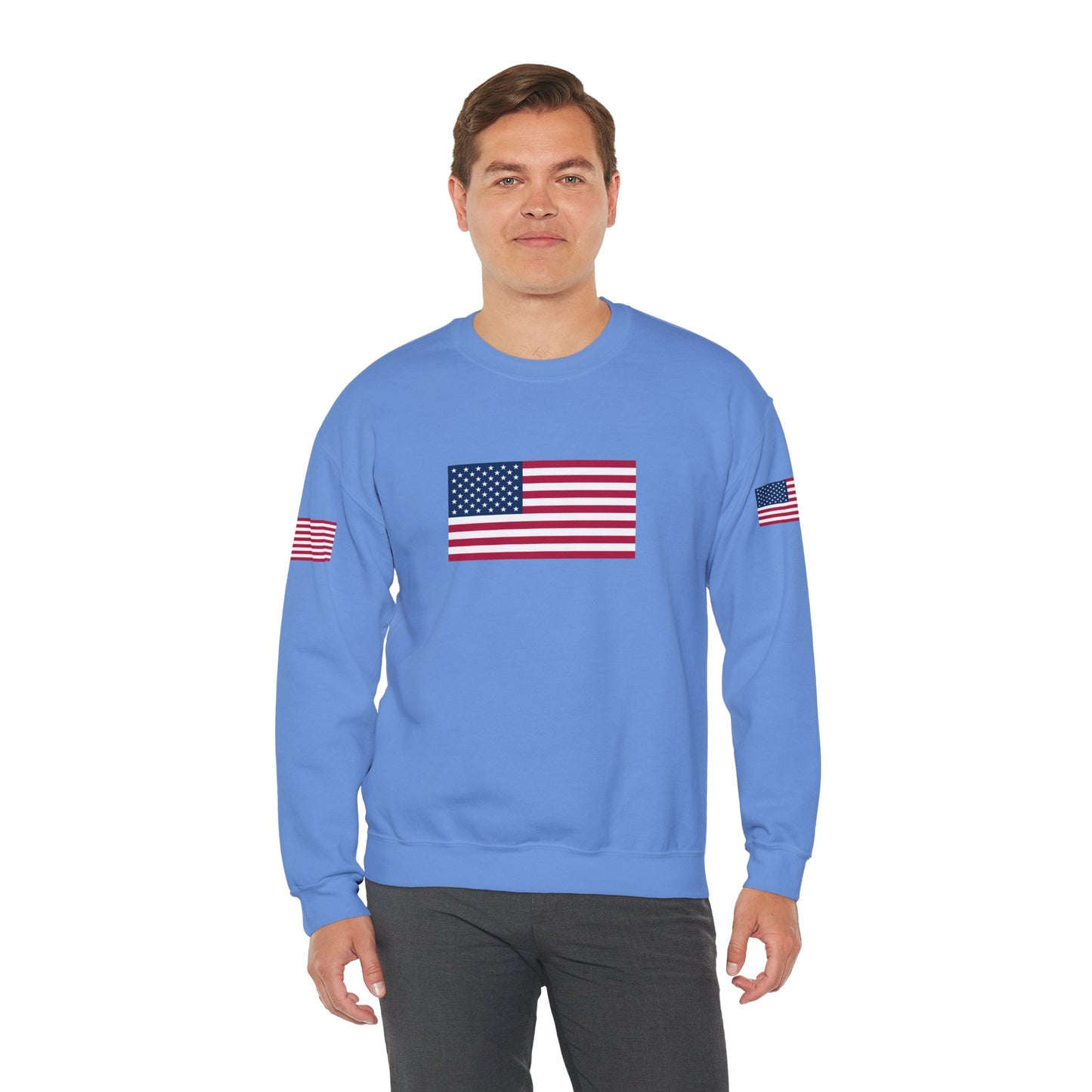 Princess Grace Patriotic Unisex Crewneck Sweatshirt with American Flags