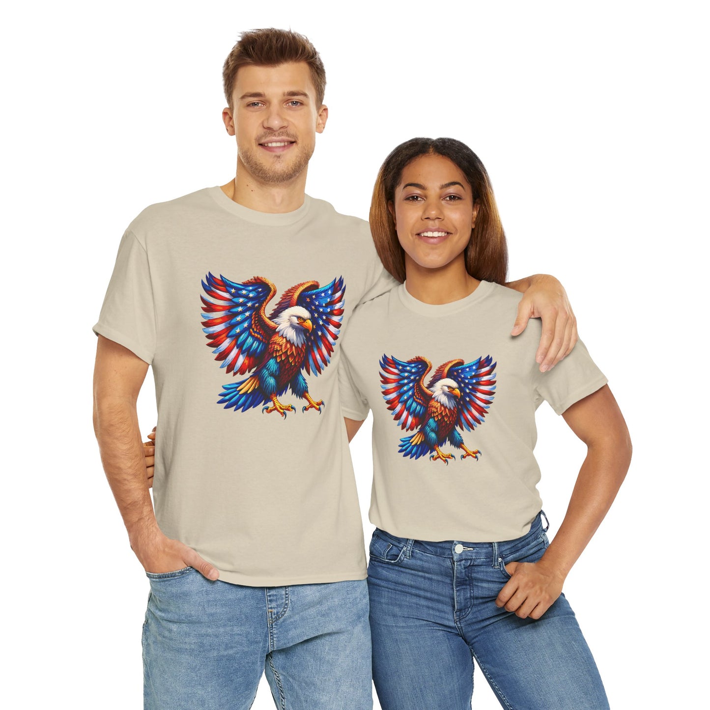 Princess Grace Patriotic Eagle Graphic Tee Unisex Heavy Cotton T-Shirt