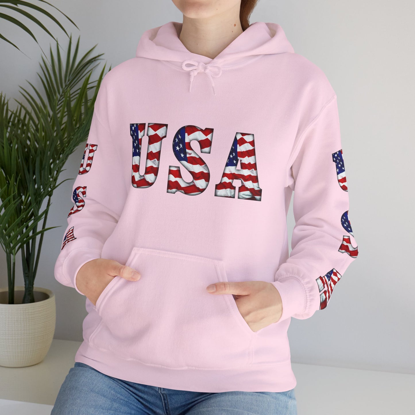 Princess Grace Patriotic USA Unisex Hooded Sweatshirt Heavy Blend for Comfort