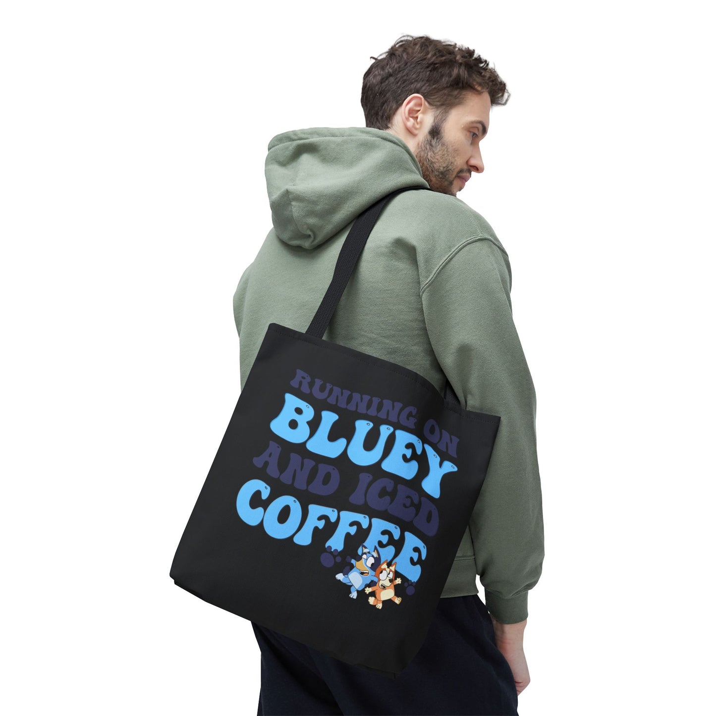Princess Grace Running on Bluey and Iced Coffee Tote Bag Fun & Functional for Moms and Kids