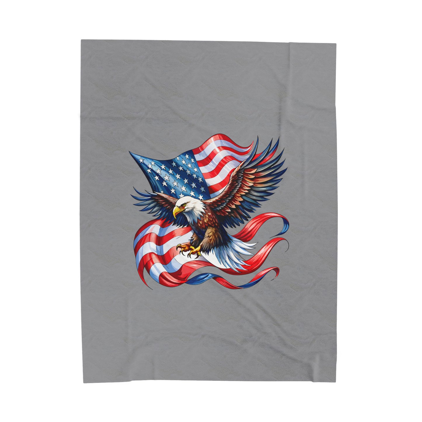 Princess Grace Patriotic Eagle Velveteen Plush Blanket Cozy Flag Design for Independence Day & Celebrations