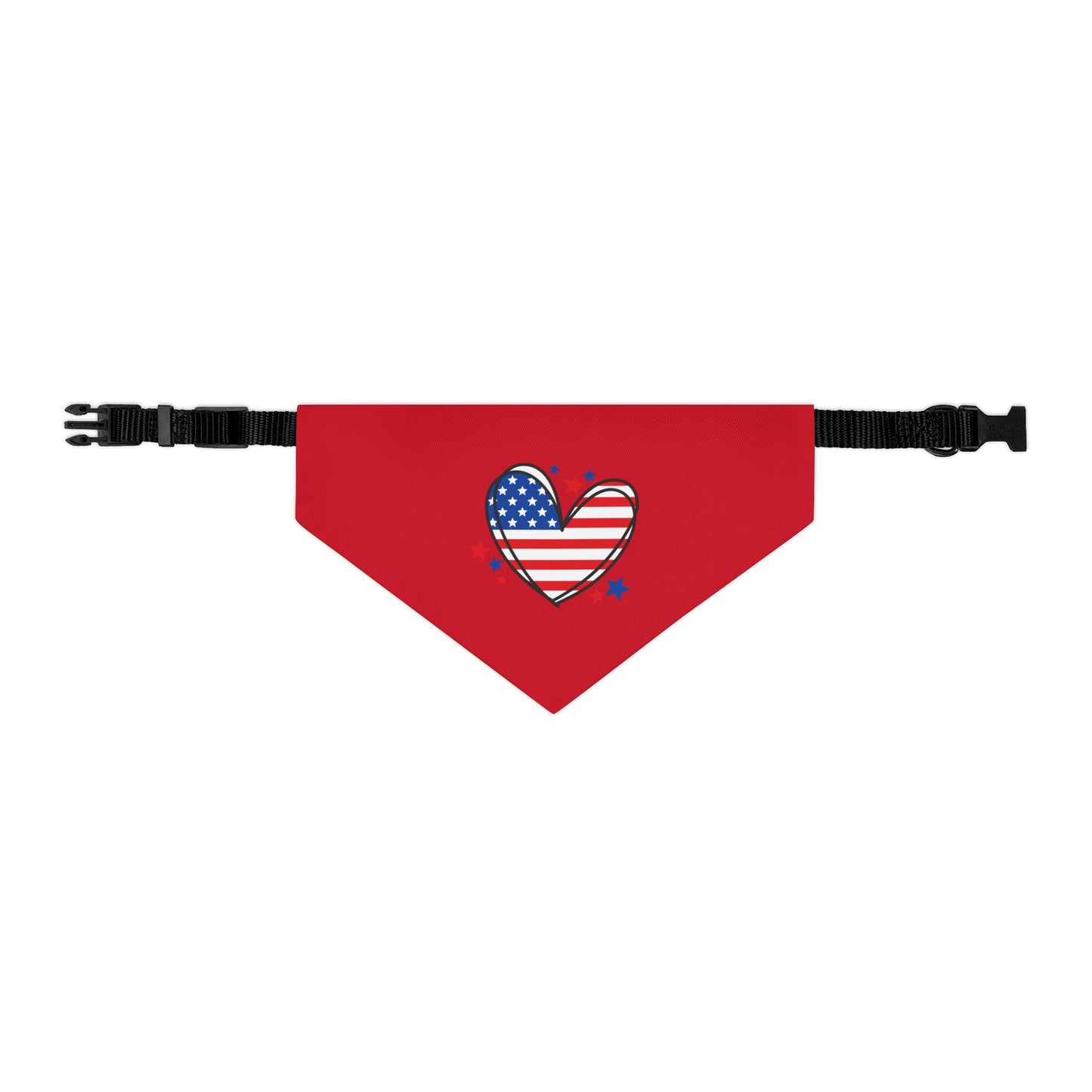 Princess Grace Patriotic Pet Bandana Collar USA Heart Design for Dogs