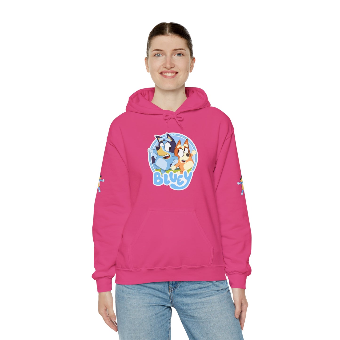 Princess Grace Bluey Unisex Heavy Blend Hoodie Cozy Cartoon Sweatshirt for Kids & Adults