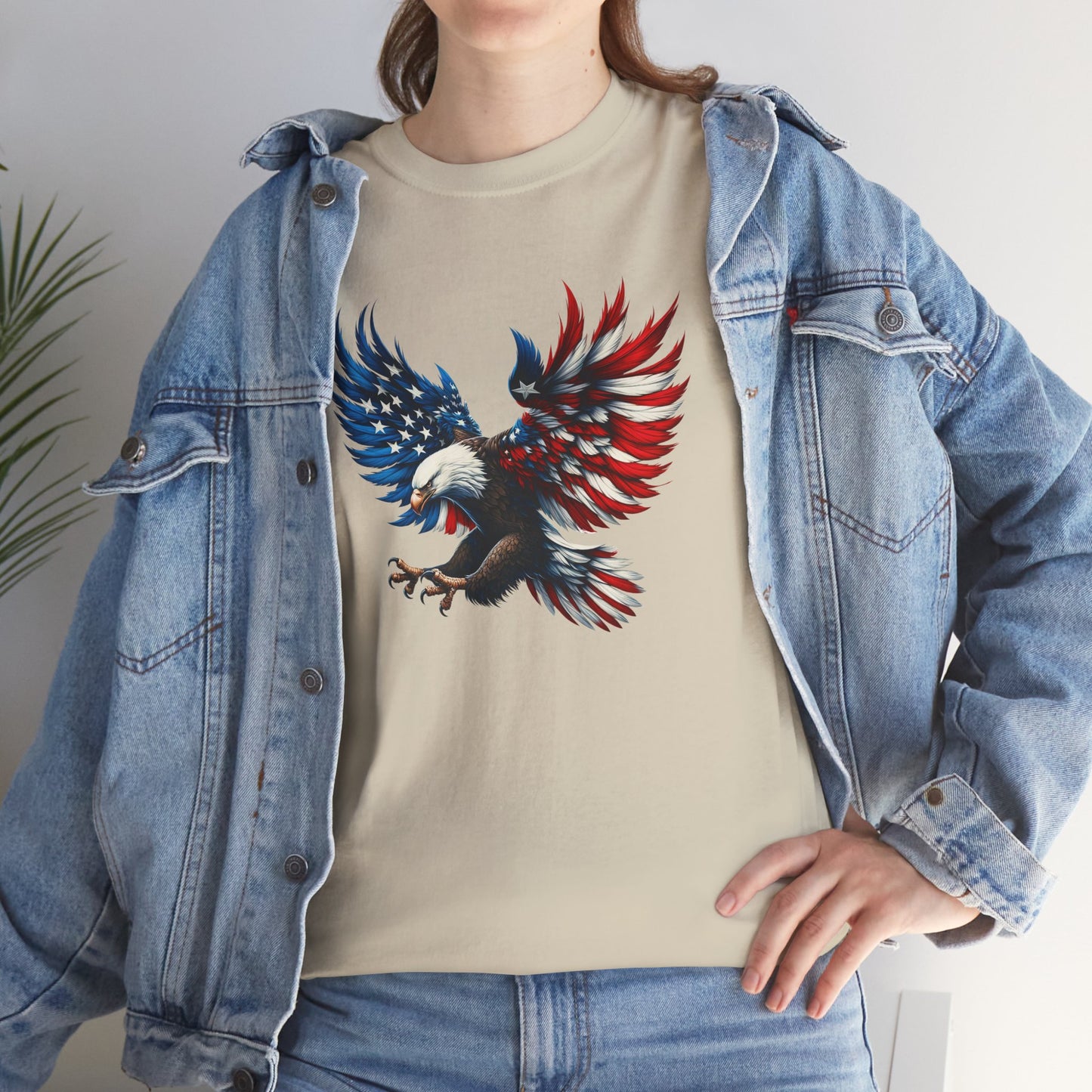 Princess Grace Patriotic Eagle Unisex Heavy Cotton Tee Bold USA Graphic Shirt