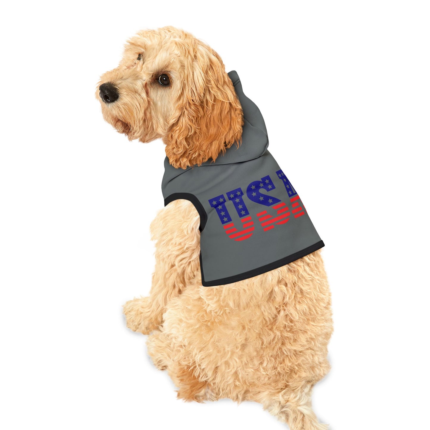 Princess Grace USA Flag Pet Hoodie Stylish and Cozy Dog Apparel for Patriotic Pets