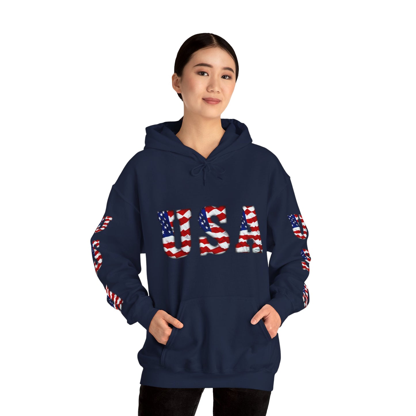 Princess Grace Patriotic USA Unisex Hooded Sweatshirt Heavy Blend for Comfort