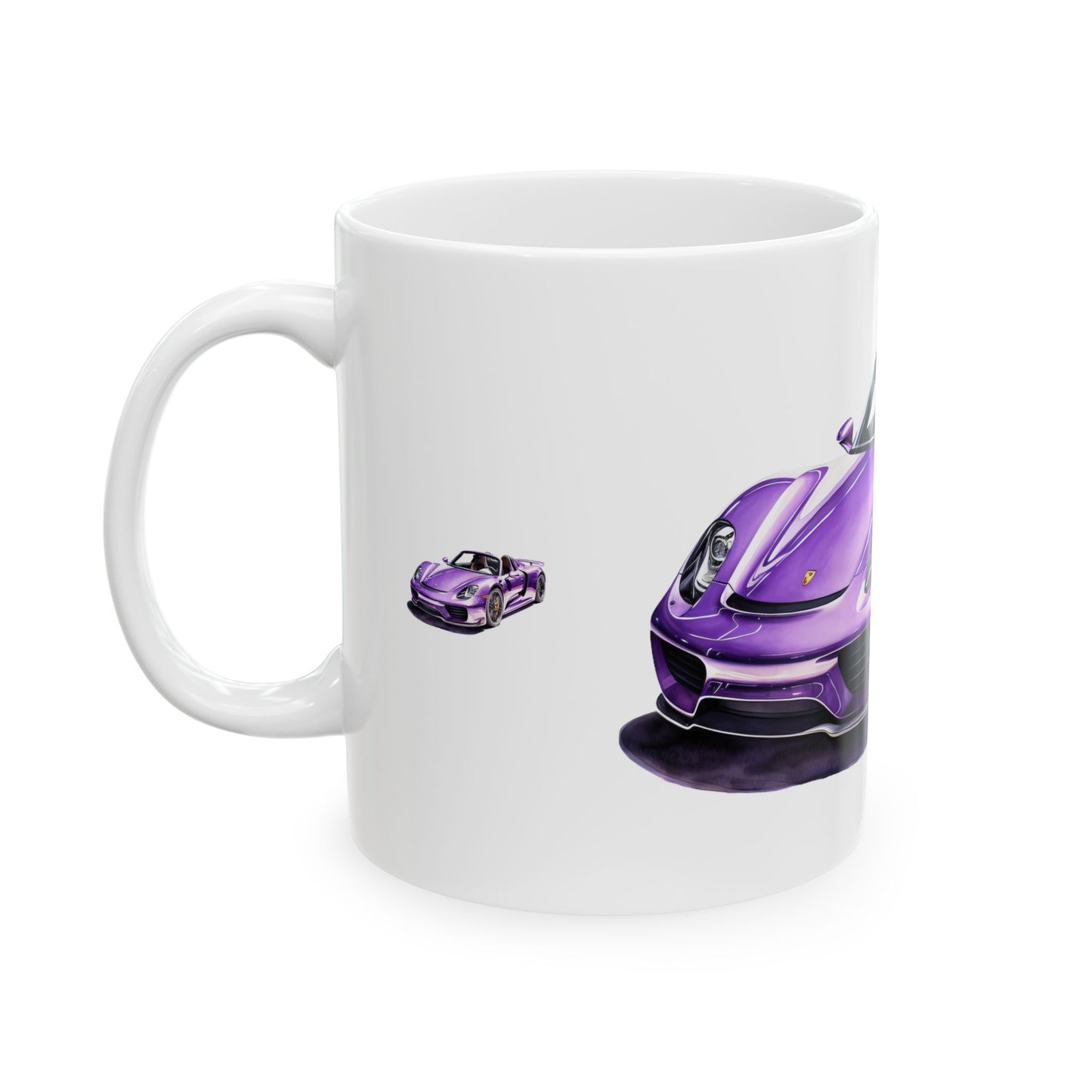 Princess Grace Purple Sports Car Ceramic Mug 11oz & 15oz Coffee Cups for Car Enthusiasts