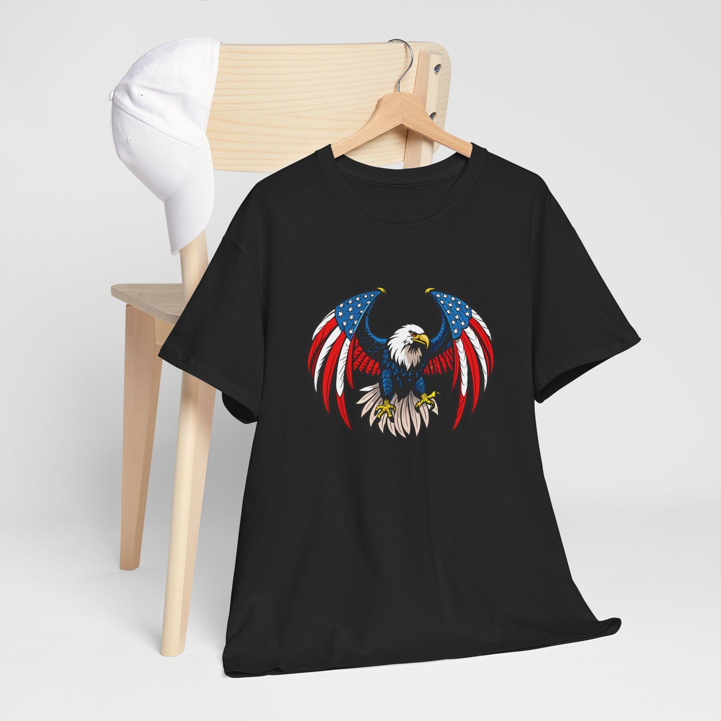 Princess Grace Patriotic Eagle Unisex Heavy Cotton Tee 4th of July Graphic T-Shirt