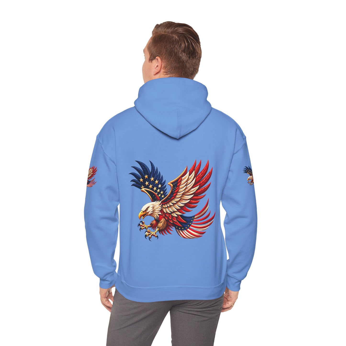 Princess grace Patriotic Eagle Hooded Sweatshirt Unisex Heavy Blend
