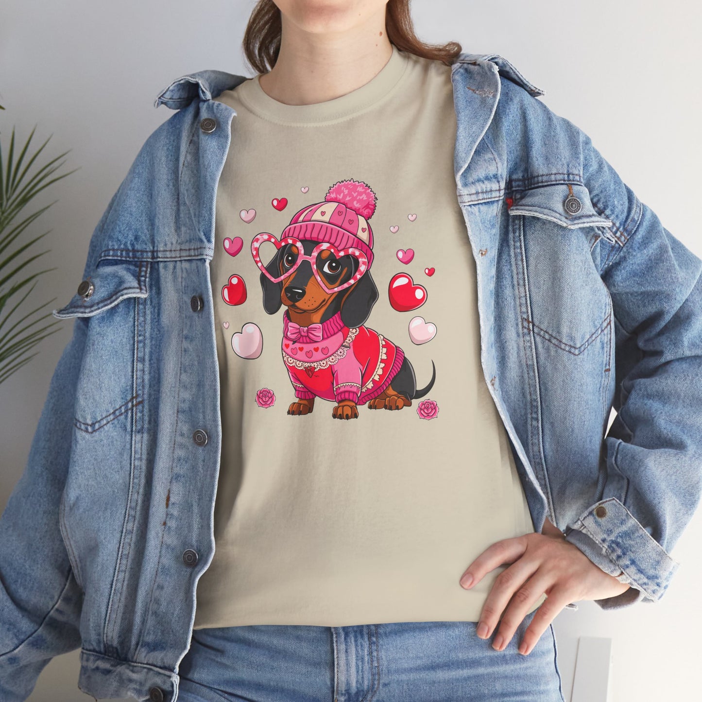 Princess Grace Cute Dachshund Love Graphic Tee Unisex Heavy Cotton Tee