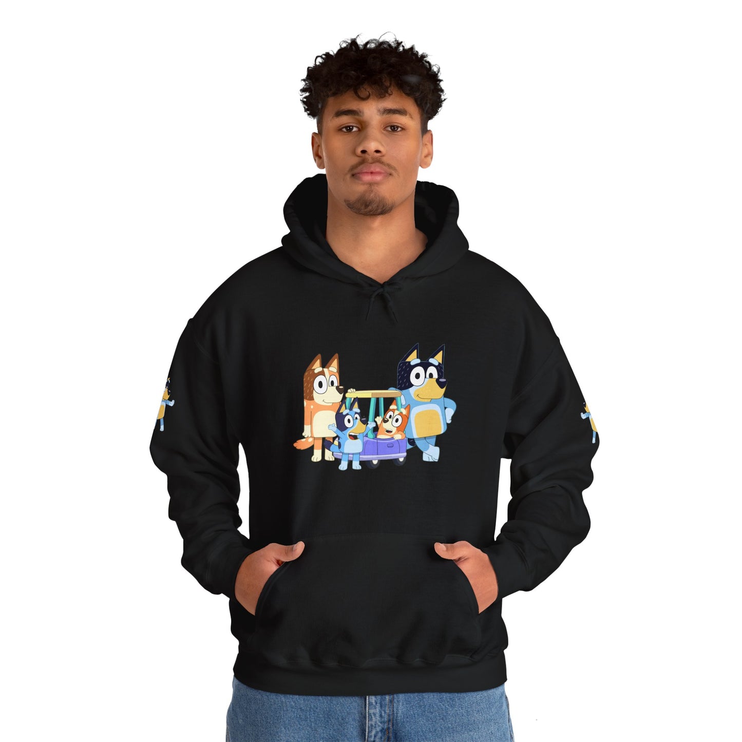Princess Grace Bluey Fun Family Cartoon Hoodie - Unisex Heavy Blend with Playful Characters