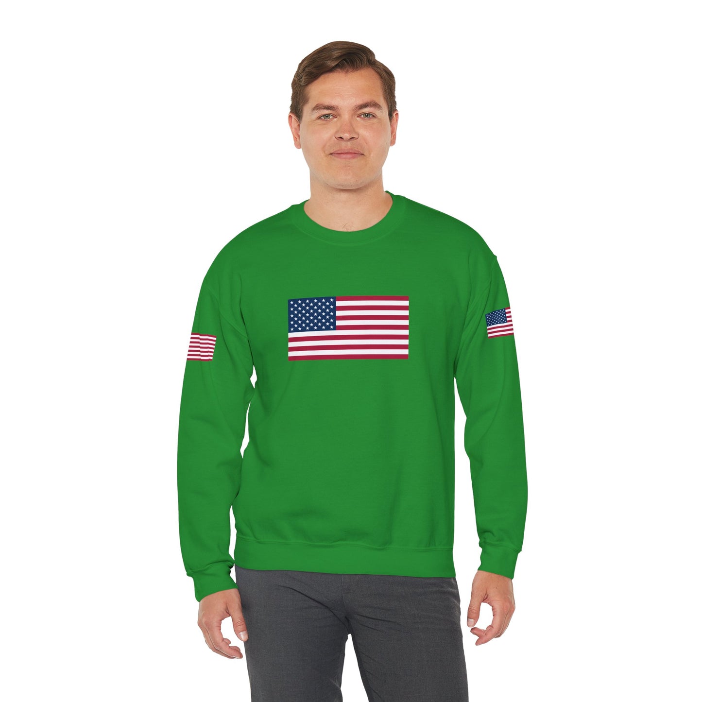 Princess Grace Patriotic Unisex Crewneck Sweatshirt with American Flags