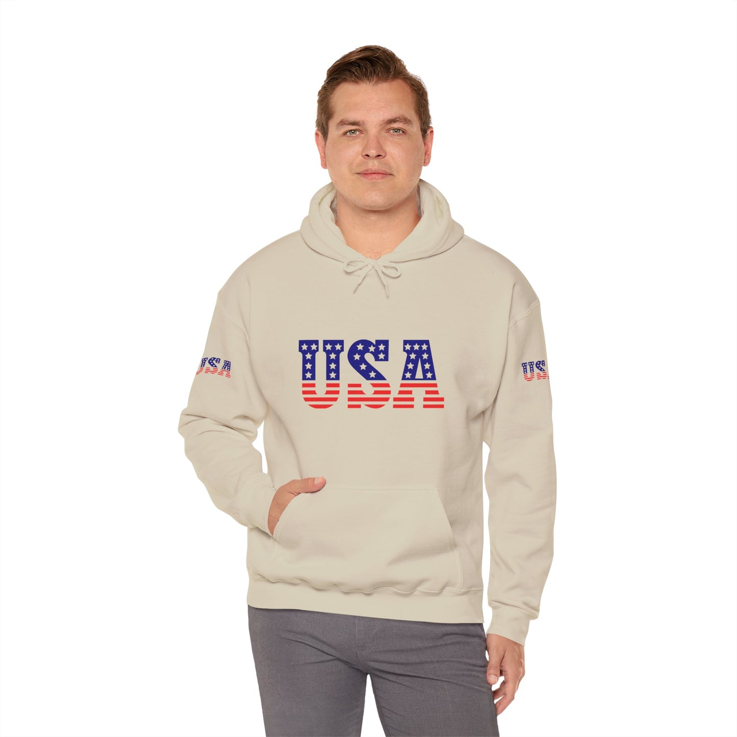 Princess Grace USA Proud Unisex Heavy Blend Hooded Sweatshirt Patriotic Eagle Design