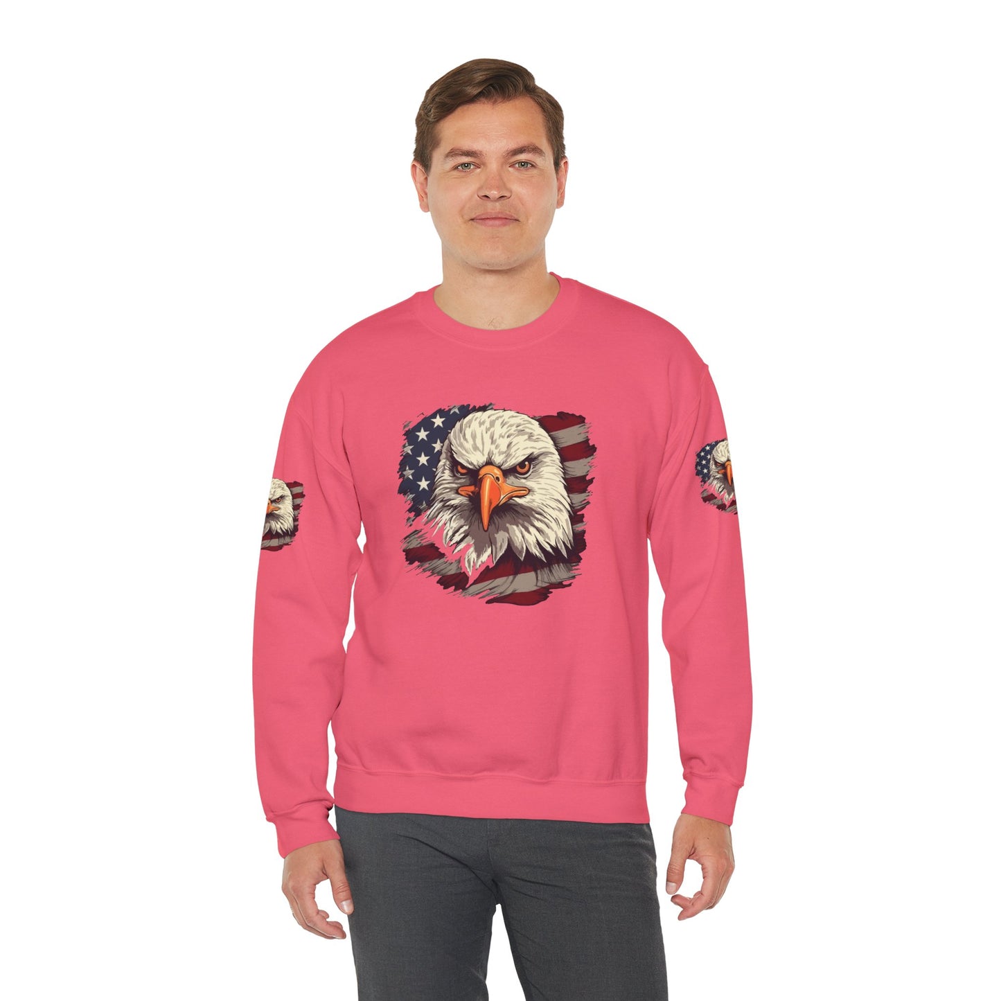 Princess Grace Patriotic Eagle Crewneck Sweatshirt Unisex Heavy Blend