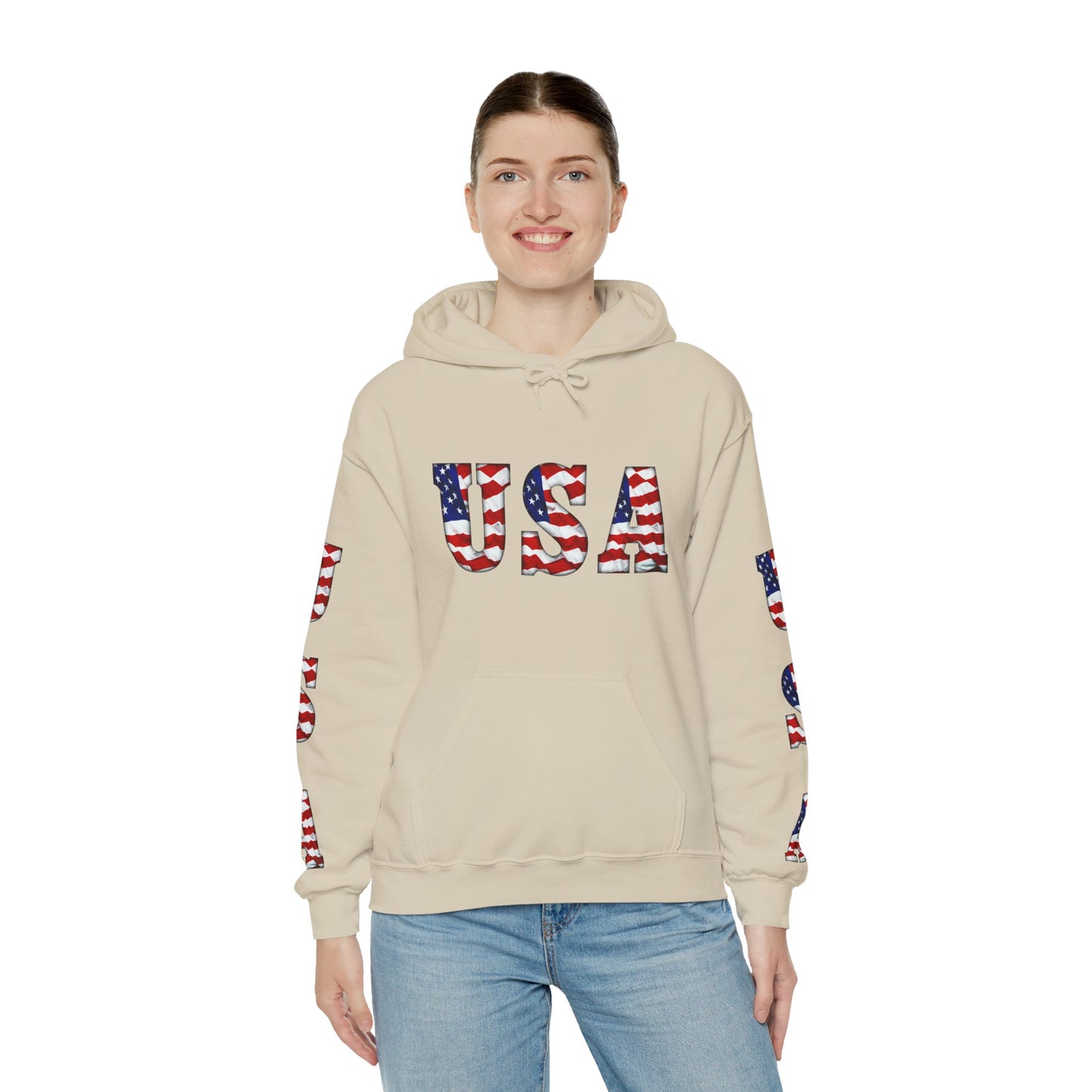 Princess Grace Patriotic USA Unisex Hooded Sweatshirt Heavy Blend for Comfort