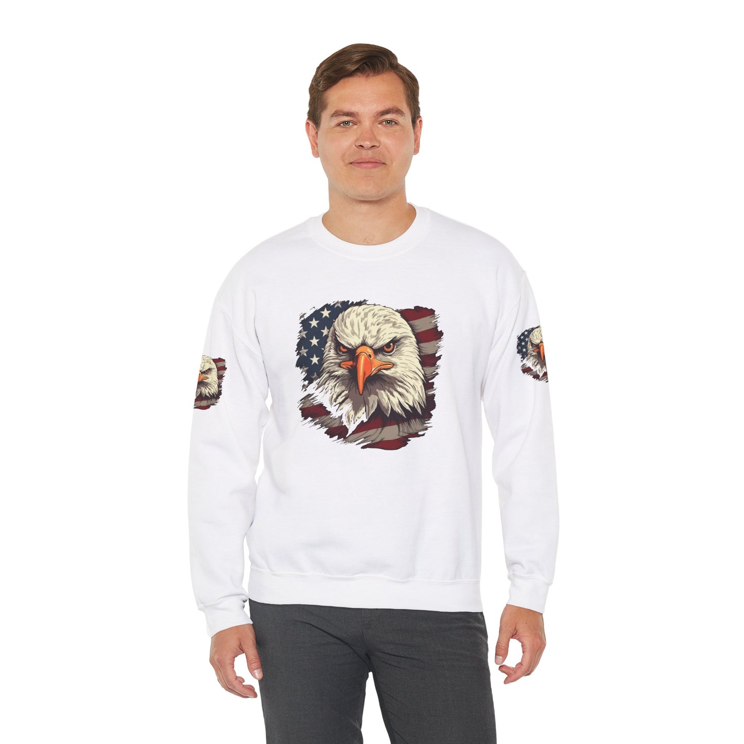 Princess Grace Patriotic Eagle Crewneck Sweatshirt Unisex Heavy Blend