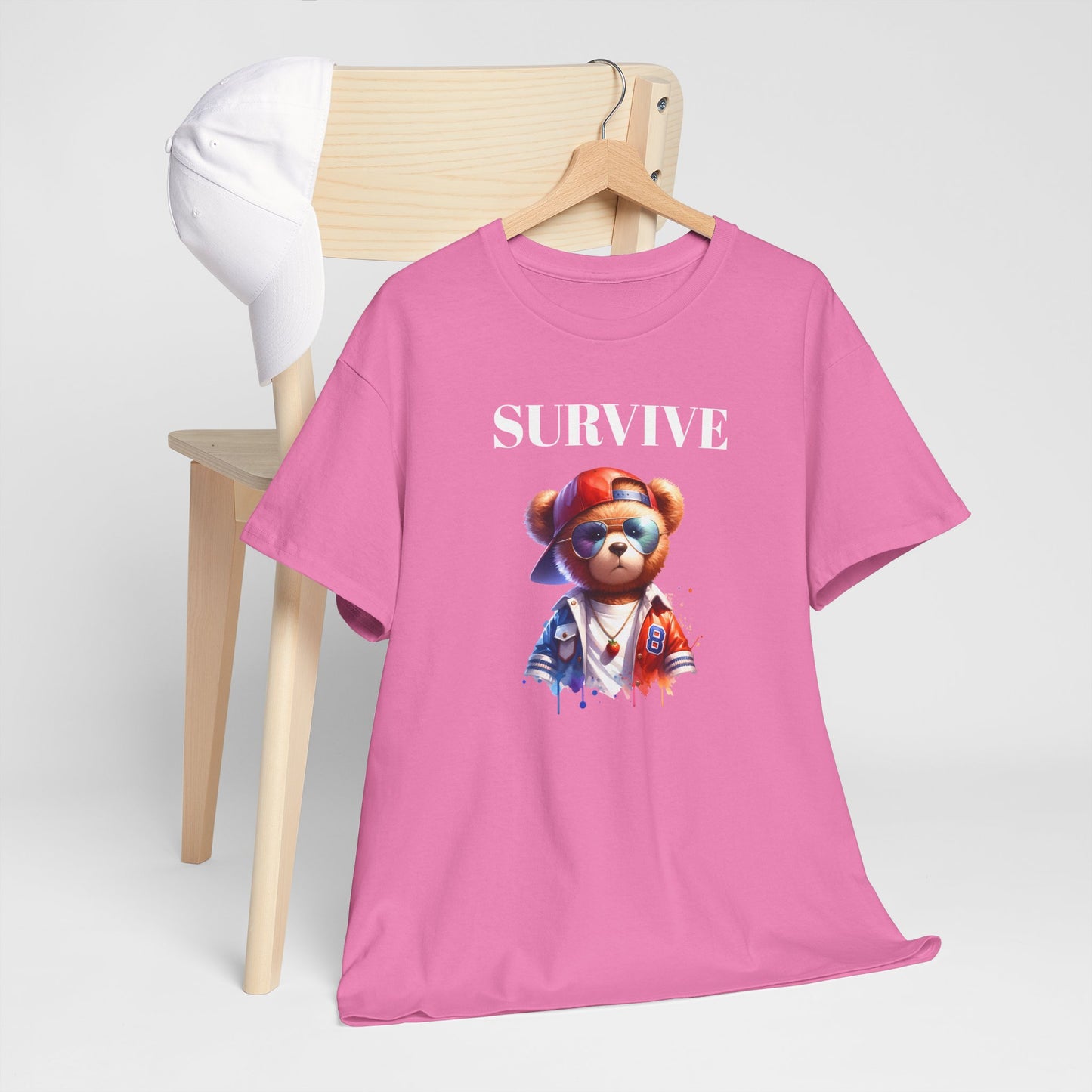 Princess Grace Cool Survive Bear Unisex Heavy Cotton Tee