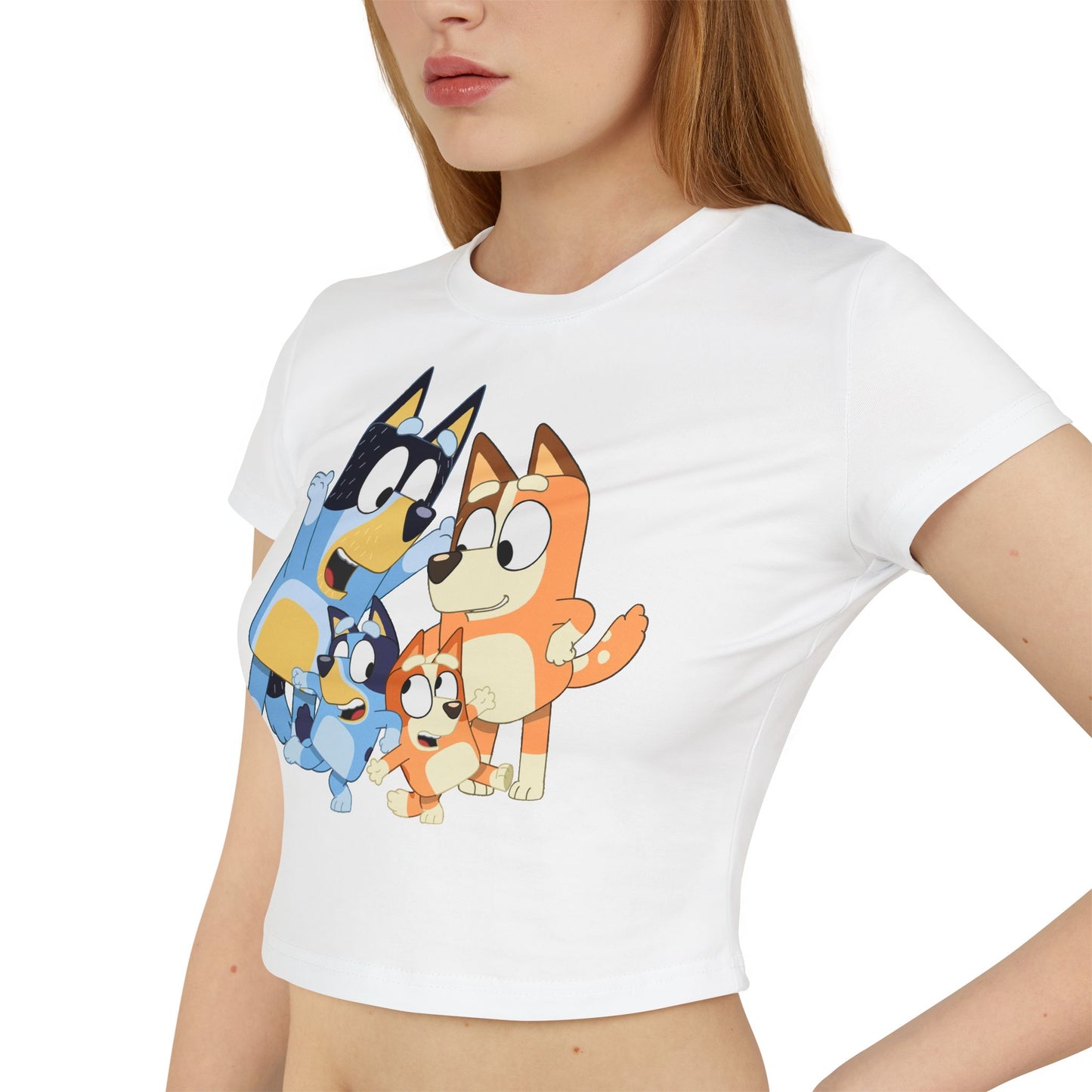 Princess Grace Bluey Family Women's Baby Tee Cute Kids' Cartoon Graphic T-Shirt
