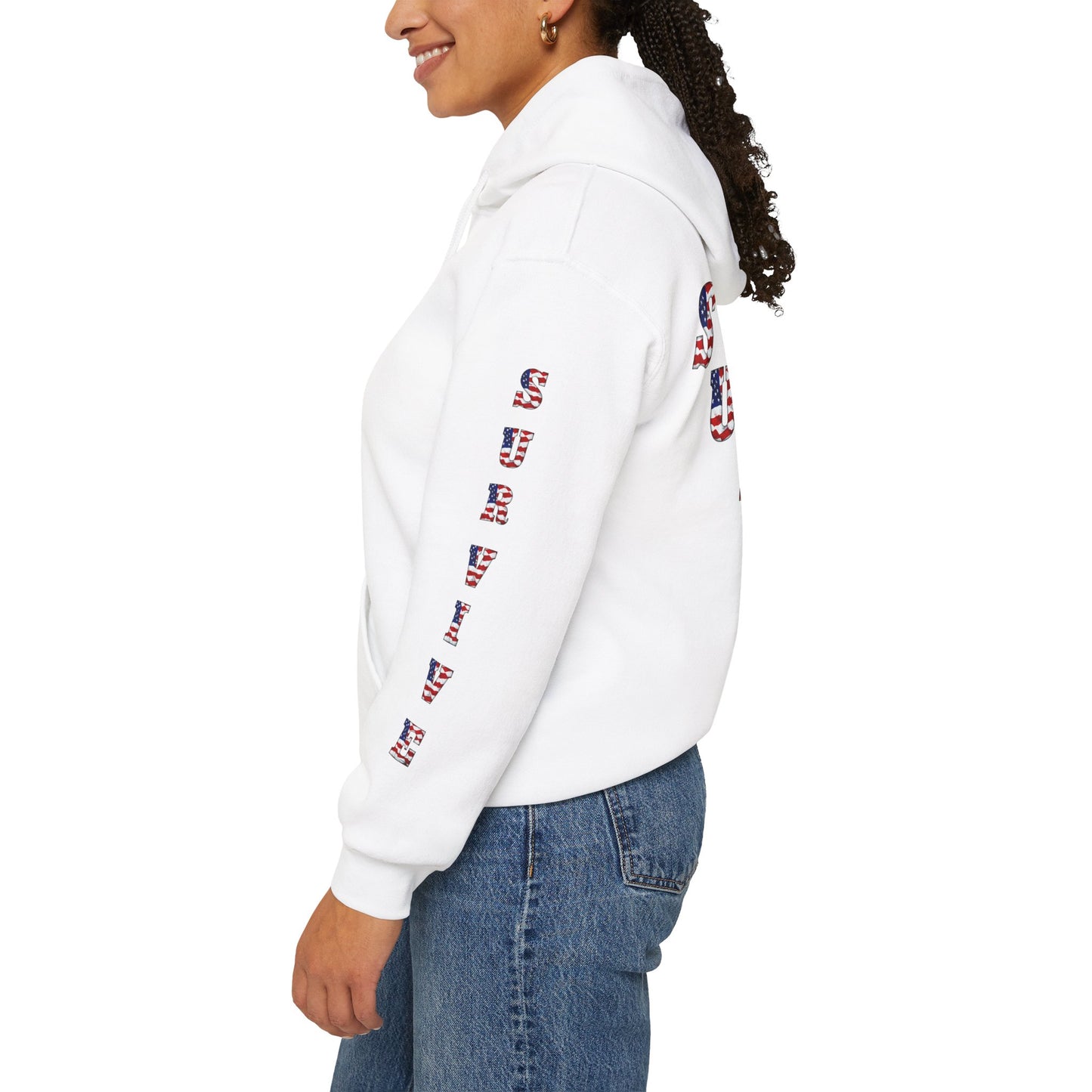 Princess Grace PTSD Awareness Unisex Heavy Blend Hoodie Support Survivors with American Flag Design