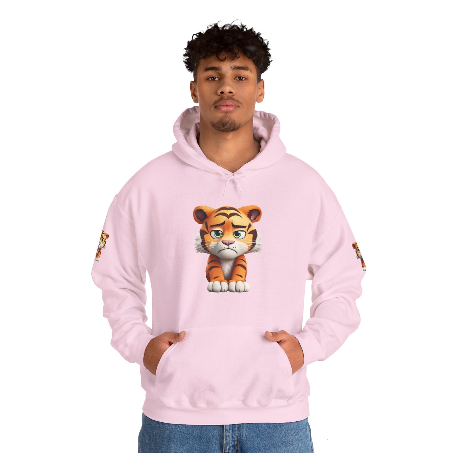 Princess Grace Playful Tiger Graphic Hoodie Unisex Heavy Blend Sweatshirt for Kids and Adults