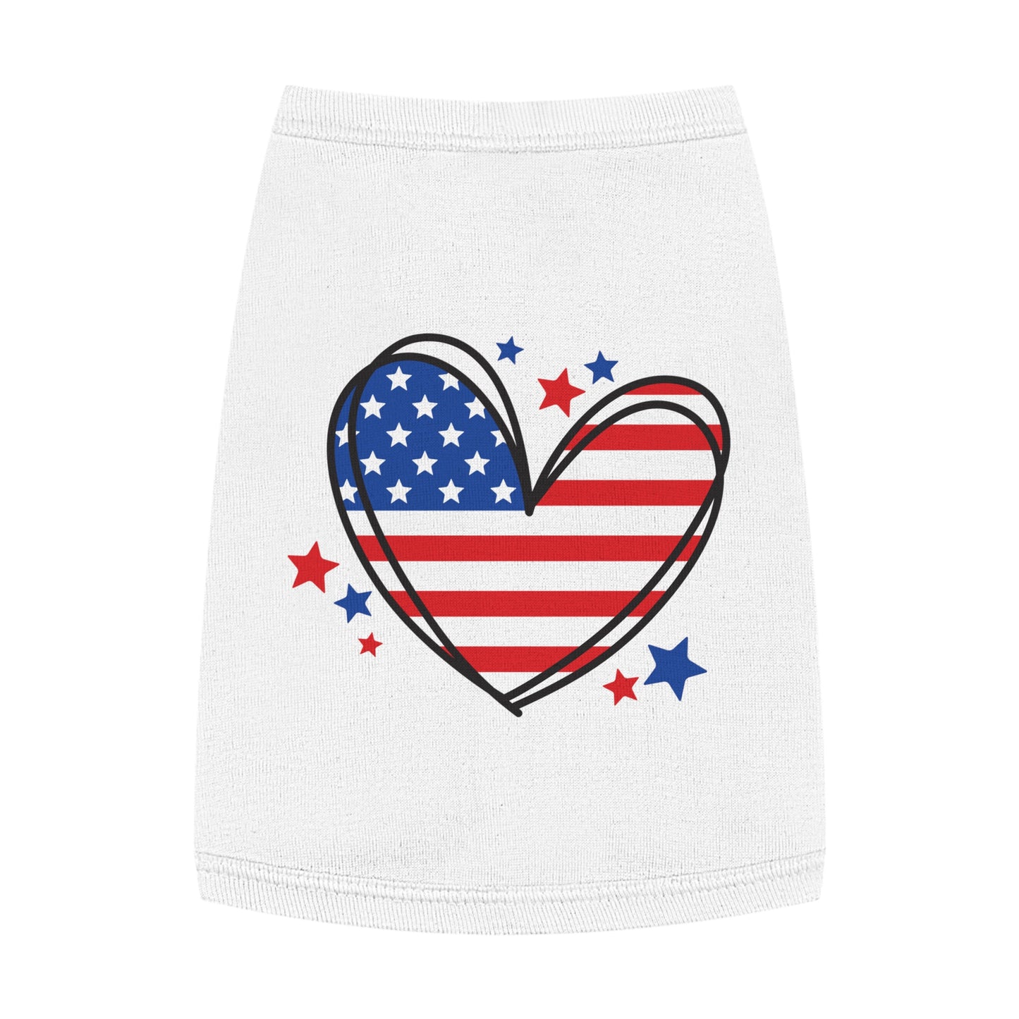 Princess Grace Patriotic Heart Pet Tank Top for Independence Day Celebrations