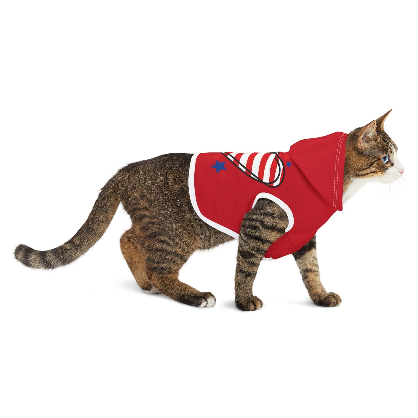 Princess Grace Patriotic Pet Hoodie Red Heart Design for Dogs